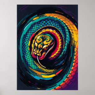 Poster Art Spirale du Serpent Enroulé