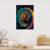 Poster Art Spirale du Serpent Enroulé (Cuisine)