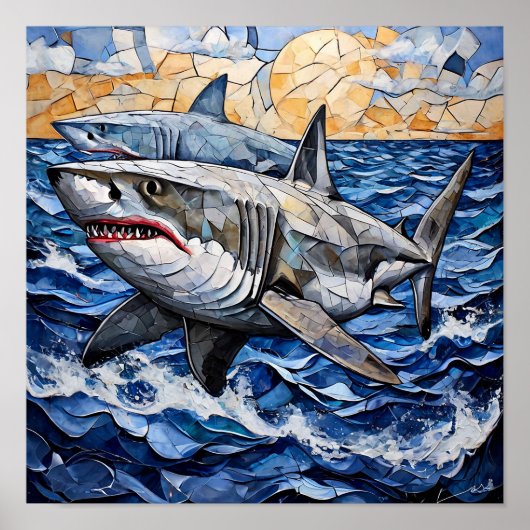 Poster Art sur les requins (Devant)