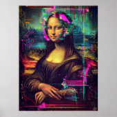 Poster Art synthwave cyberpunk de Mona Lisa (Devant)