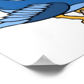 Poster Art tatouage vintage Bluebird et cerises (Coin)