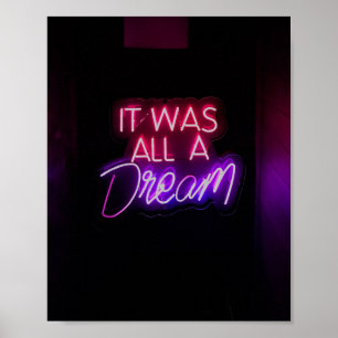 Poster Art Texte De Mots Violet Rose C'Était Un Signe De
