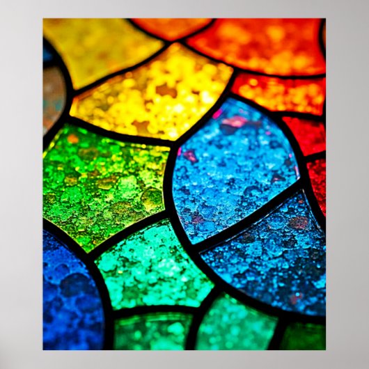 Poster Art texturé de verre coloré vibrant (Devant)