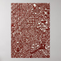 Art traditionnel chinois en papier découpé rouge