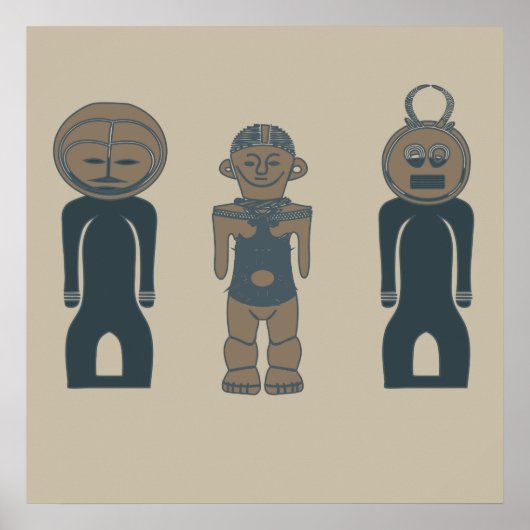 Poster Art tribal abstrait moderne (Devant)