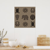 Poster Art tribal africain abstrait (Cuisine)