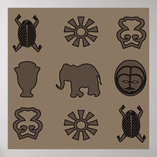 Poster Art tribal africain abstrait (Devant)