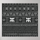 Poster Art Tribal Africain : Géométrique Noir & Blanc (Devant)