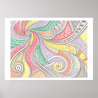 Poster Art tribal doodle