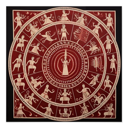 Poster Art tribal Warli (Devant)