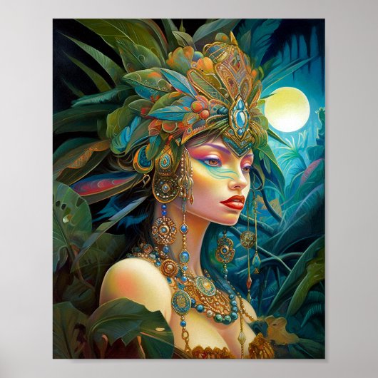 Poster Art Tropical Lady Imaginaire (Devant)