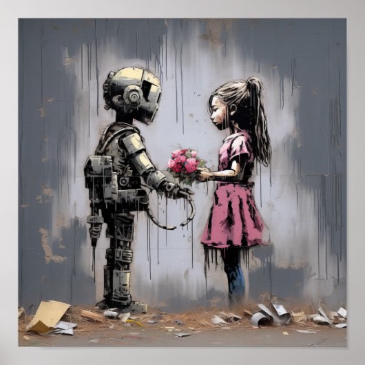Poster Art urbain : Banksy Street Art avec un R (Devant)