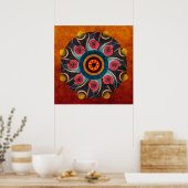 Poster Art vectoriel Abstrait couleur florale (Cuisine)