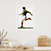 Poster Art vectoriel de football rétro (Cuisine)