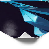 Poster Art vectoriel géométrique Crystal Cat (Coin)