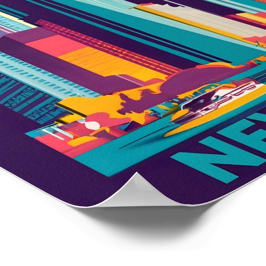 Poster Art vectoriel moderne New York (Coin)