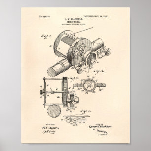 Poster Art vieux Peper de brevet de la bobine 1907 de