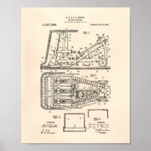 Poster Art vieux Peper de brevet des machines