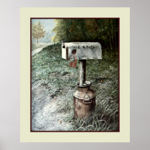 Poster Art vintage, boîte aux lettres de B. Mitchell