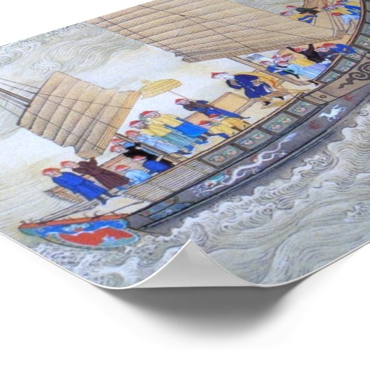 Poster Art vintage chinois ancien (Coin)