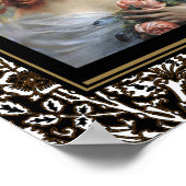 Poster Art Vintage dame aux roses roses roses (Coin)