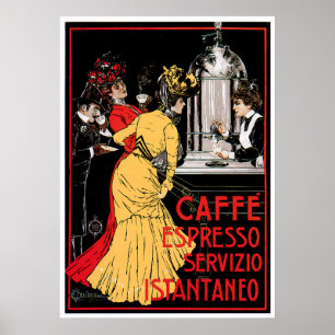 Poster Art vintage d'annonce de boissons de café de caf