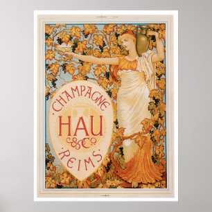 Poster Art vintage d'annonce de boissons de vin de