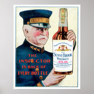Poster Art vintage d'annonce de boissons de whiskey
