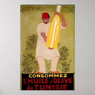 Poster Art vintage d'annonce de nourriture d'huile