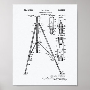 Poster Art vintage de brevet du trépied 1941 - livre