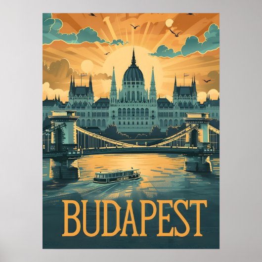 Poster Art Vintage de Budapest (Devant)