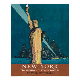 Poster Art vintage de la Statue de la Liberté de New York