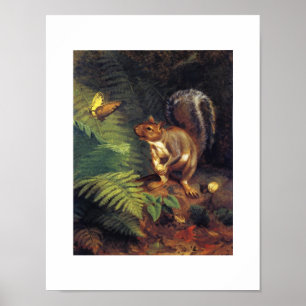 Poster Art vintage des écureuils