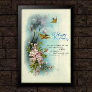 Poster Art vintage Fleur d'anniversaire 1920