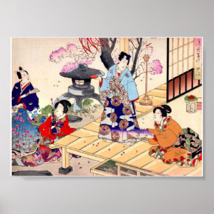 Poster Art vintage japonais ancien