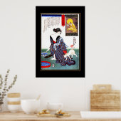 Poster Art Vintage Japonaise Femme Chat (Cuisine)