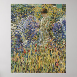 Poster Art vintage, Madame dans le jardin par Frederick