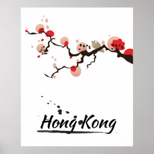 Poster Art Vintage voyage de Hong Kong