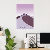 Poster Art Violet, Slogan, Camels Marcher Le Désert (Bureau à domicile)