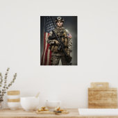 Poster Art Vrouw Soldaat (Keuken)