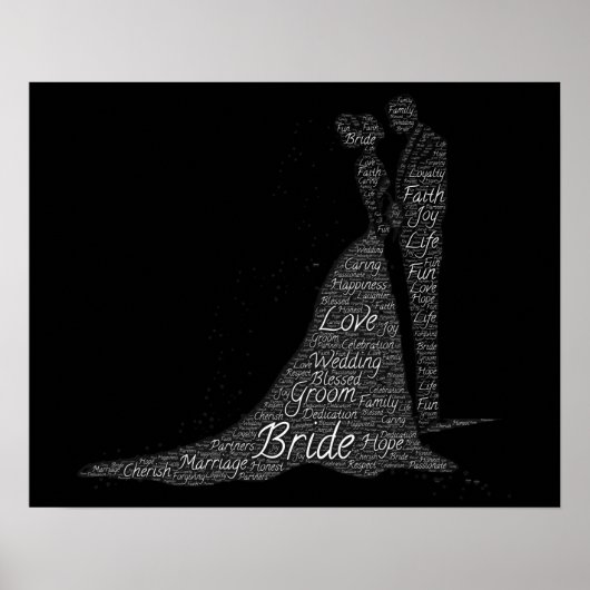 Poster Art Word Bride et Groom (Devant)