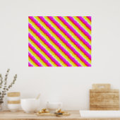 Poster Artdeco rose Jaune Artdeco Arc-en-ciel rayures (Cuisine)