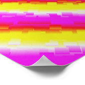 Poster Artdeco rose Jaune Artdeco Arc-en-ciel rayures (Coin)