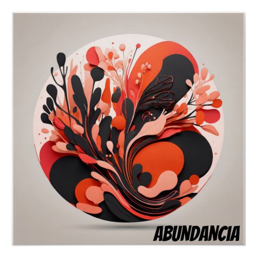 Poster Arte Abstracto Tropical Abundancia Natural (Devant)