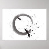 Poster Arte abstrata preto e branco em aquarela (Devant)
