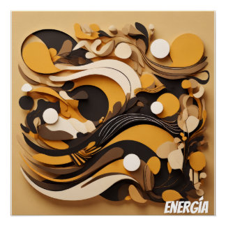Poster Arte Solar Abstracto Energía Natural