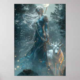 Poster Artémis, Chasseuse de la Lune - Déesse de la Natur
