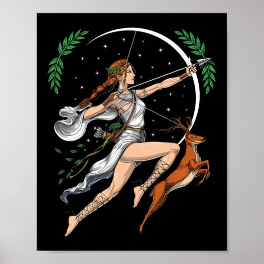 Poster Artémis Déesse Grecque De La Chasse Grèce Ancienne (Devant)