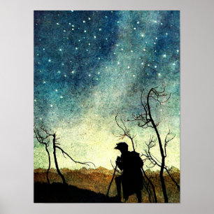 Poster Arthur Rackham Illustration NIght Silhouette