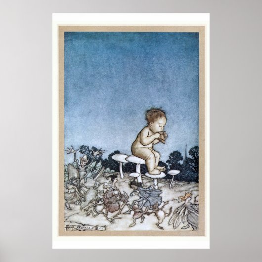 Poster Arthur Rackham - Peter Pan Kensington Gardens 1906 (Devant)